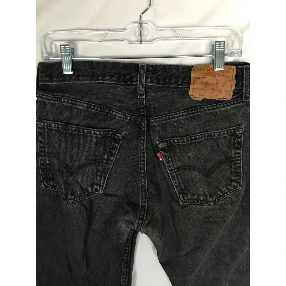 Vintage Levis 501 Black Denim Jeans Made in USA Button Fly